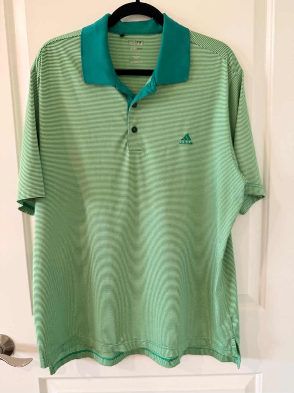 Adidas Golf Climacool Striped Performance Polo Shirt Green Men’s Large